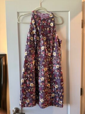 Eliza J Purple Floral Embroidered Dress